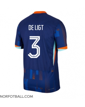 Billige Fotballdrakt Nederland Matthijs de Ligt #3 Replika Bortedrakt EM 2024 Kortermet